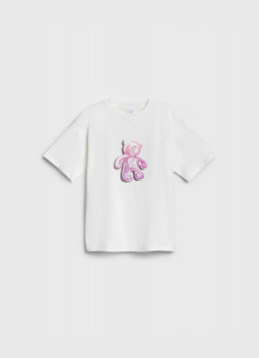 Футболка с принтом для девочек, Белый