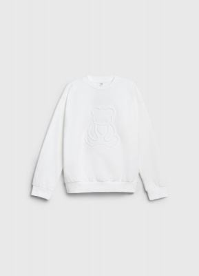 Свитшот с объёмным принтом для девочек, Белый