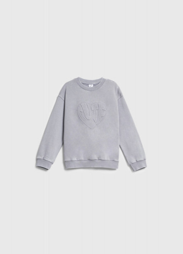 Свитшот с объёмным принтом для девочек, Серый