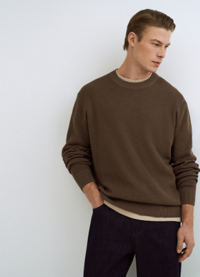 Текстурный джемпер, Коричневый