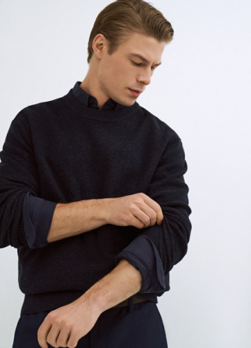 Текстурный джемпер, Синий