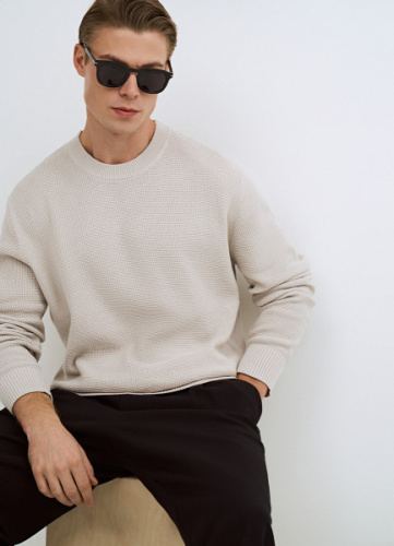 Текстурный джемпер, Белый