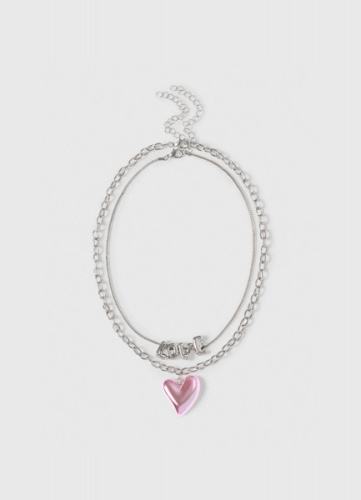 Ожерелье с подвесками для девочек, 2 шт., Серебряный