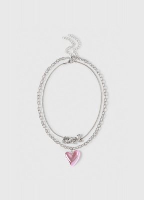 Ожерелье с подвесками для девочек, 2 шт., Серебряный