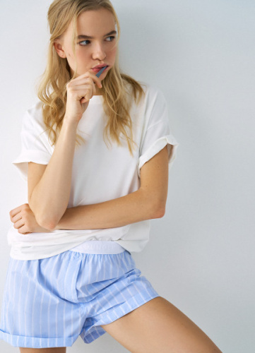 Пижамная футболка оверсайз, Белый