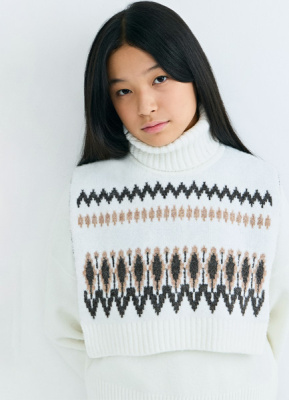 Шарф-манишка для девочек, Белый