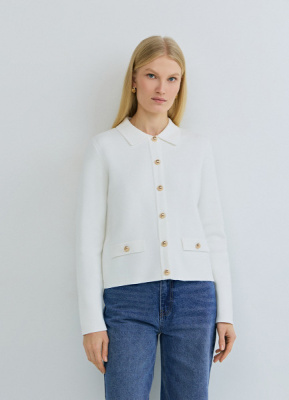 Кардиган на пуговицах, Белый