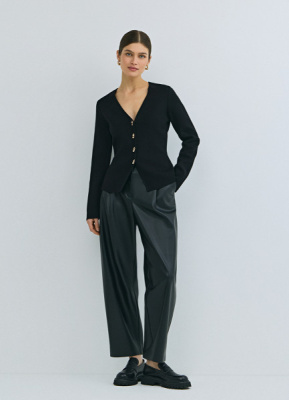 Кардиган на пуговицах с V-вырезом, Черный