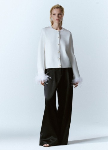 Атласные прямые брюки, Черный