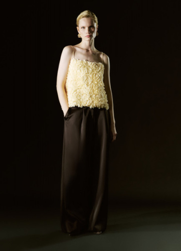 Атласные прямые брюки, Коричневый