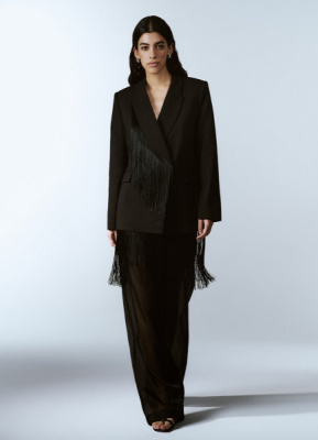 Полупрозрачные брюки из органзы, Черный