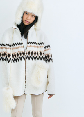 Трикотажная куртка для девочек, Бежевый