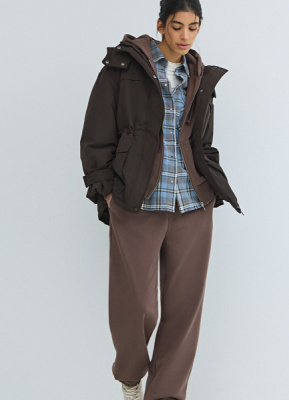 Куртка-парка с капюшоном, Коричневый