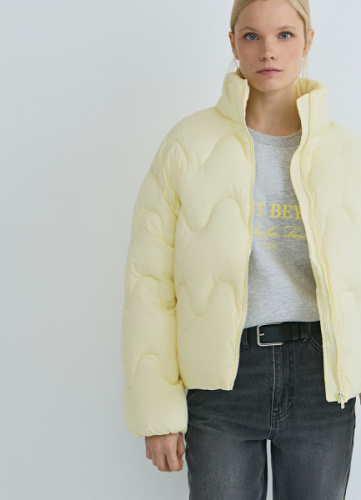 Короткая утеплённая куртка, Желтый