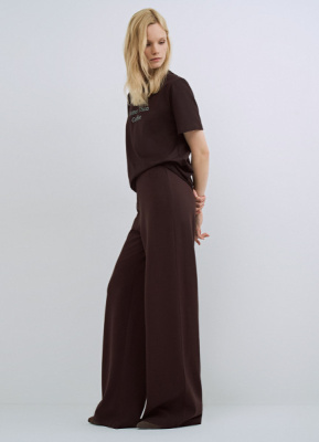 Широкие брюки из трикотажа, Коричневый