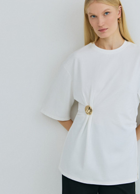 Футболка с брошью, Белый