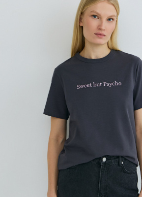 Футболка с принтом, Серый