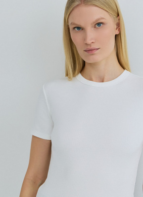 Футболка в рубчик, Белый