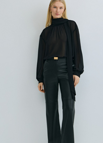 Брюки из искусственной кожи, Черный