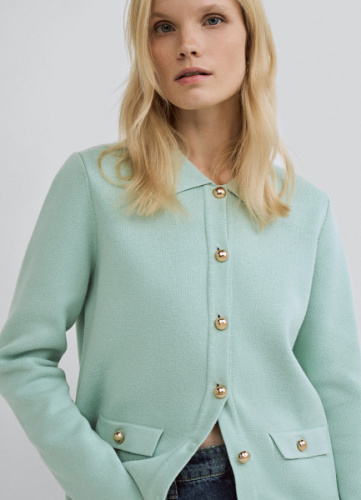 Кардиган на пуговицах, Зеленый
