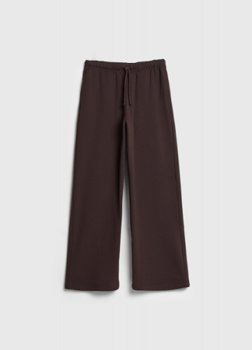 Широкие трикотажные брюки для девочек, Коричневый