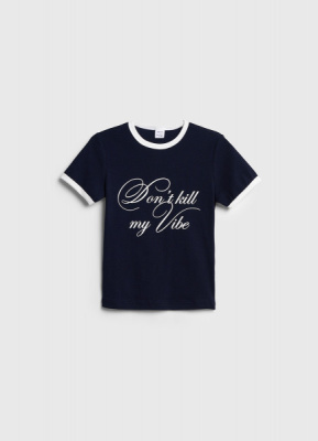 Футболка в рубчик для девочек, Синий