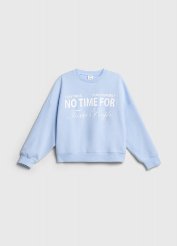 Свитшот с принтом для девочек, Голубой