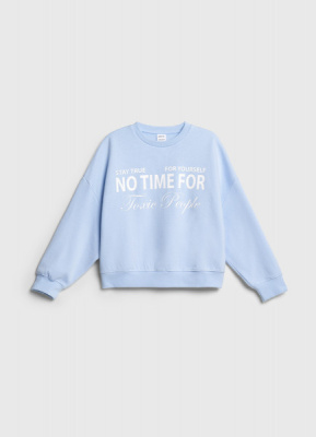 Свитшот с принтом для девочек, Голубой
