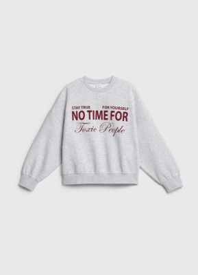 Свитшот с принтом для девочек, Серый
