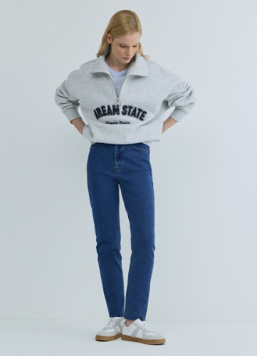 Узкие джинсы с высокой посадкой, Синий