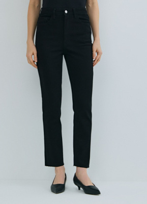 Узкие джинсы с высокой посадкой, Черный