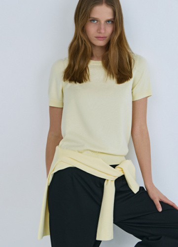 Джемпер с коротким рукавом, Желтый