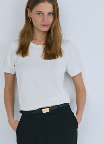 Джемпер с коротким рукавом, Белый