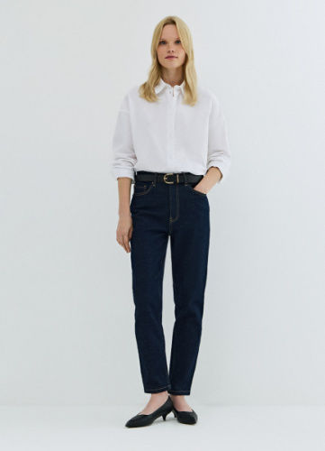 Джинсы Mom с высокой посадкой, Синий