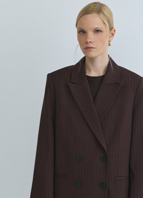 Двубортный жакет, Коричневый