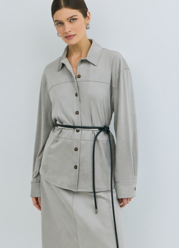 Рубашка из искусственной замши, Серый