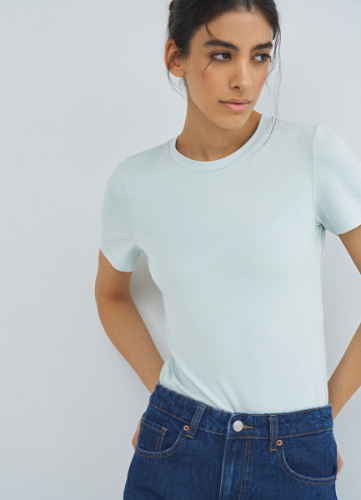 Базовая футболка из хлопка, Зеленый