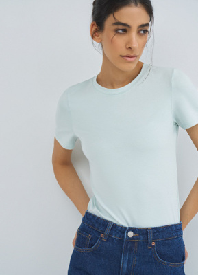 Базовая футболка из хлопка, Зеленый