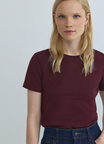 Базовая футболка из хлопка, Фиолетовый