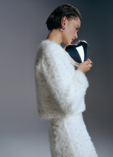 Сумка в форме сердца, Серебряный