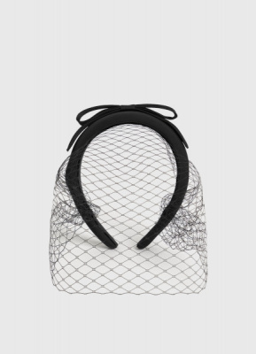 Ободок с вуалью, Черный