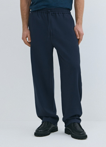 Широкие брюки на кулиске, Синий