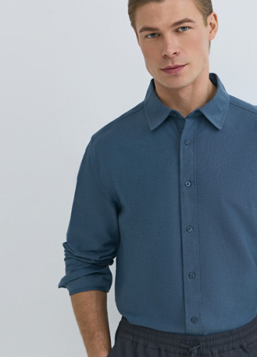 Рубашка из хлопка, Голубой