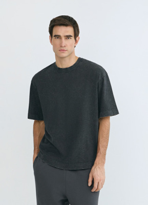 Базовая футболка с эффектом стирки, Серый