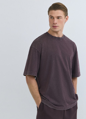 Базовая футболка с эффектом стирки, Фиолетовый