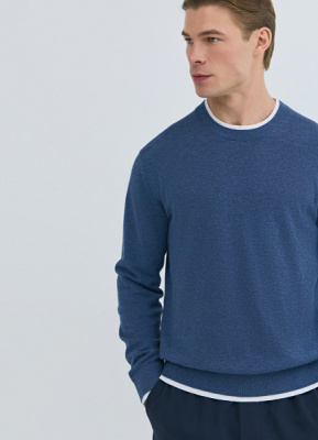 Джемпер с имитацией футболки, Синий