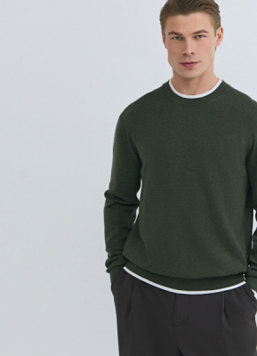 Джемпер с имитацией футболки, Зеленый