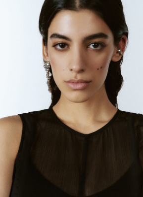 Серьга и каффы, 3 шт., Серебряный