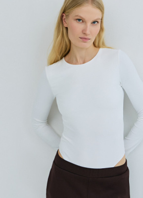 Боди с длинным рукавом, Бежевый