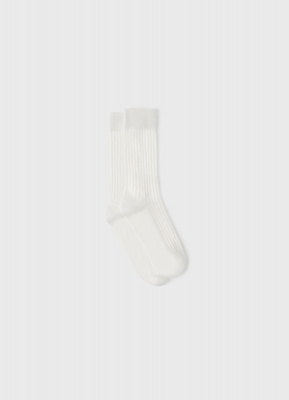 Носки в рубчик с люрексом, Белый